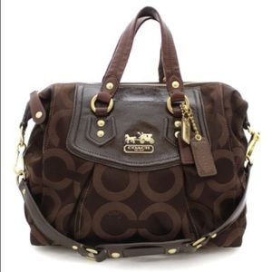 COACH Madison Op Art Brown Canvas